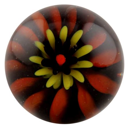 Orange And Yellow Inside Flower Glass Wine Stopper